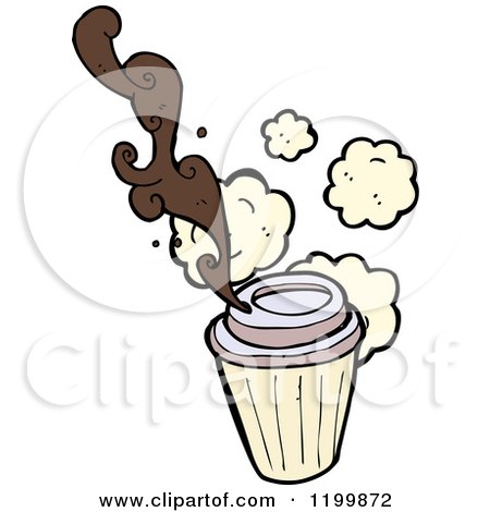 Cartoon of a Styrofoam Cup of Coffee - Royalty Free Vector Illustration by lineartestpilot