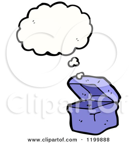 Cartoon of a Purple Box Thinking - Royalty Free Vector Illustration by lineartestpilot