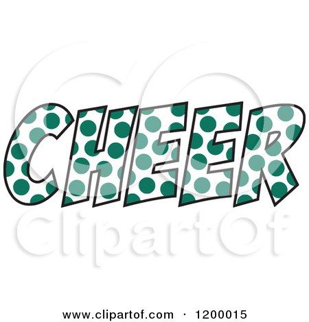 Clipart of a Forest Green Polka Dot CHEER - Royalty Free Vector Illustration by Johnny Sajem