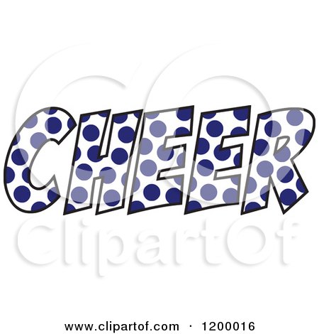 Clipart of a Navy Blue Polka Dot CHEER - Royalty Free Vector Illustration by Johnny Sajem