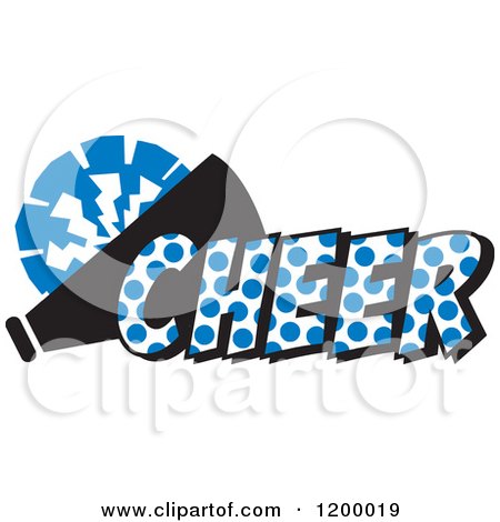 Clipart of a Royal Blue Polka Dot CHEER - Royalty Free Vector Illustration by Johnny Sajem