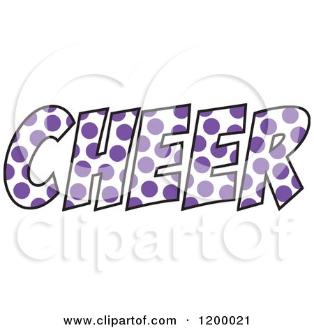 Clipart of a Purple Polka Dot CHEER - Royalty Free Vector Illustration by Johnny Sajem