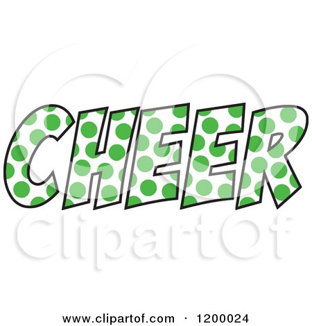 Clipart of a Kelly Green Polka Dot CHEER - Royalty Free Vector Illustration by Johnny Sajem
