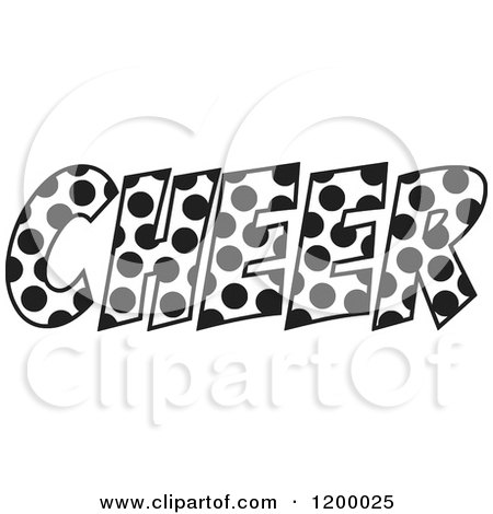 Clipart of a Black and White Polka Dot CHEER - Royalty Free Vector Illustration by Johnny Sajem