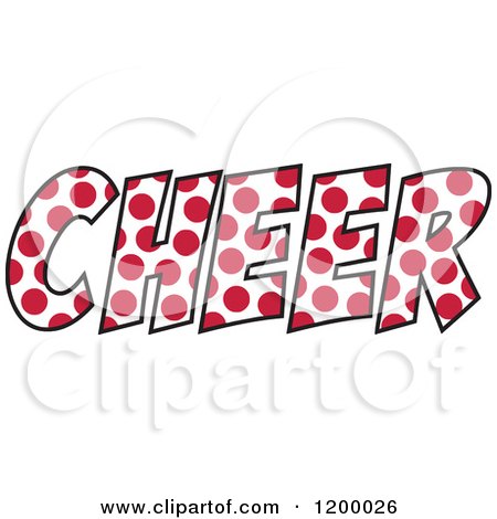Clipart of a Cardinal Red Polka Dot CHEER - Royalty Free Vector Illustration by Johnny Sajem