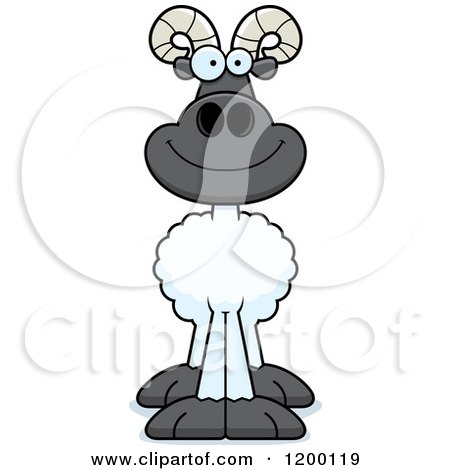Cartoon of a Happy Ram Sheep - Royalty Free Vector Clipart by Cory Thoman