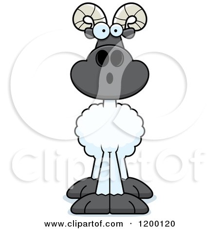 Cartoon of a Surprised Ram Sheep - Royalty Free Vector Clipart by Cory Thoman