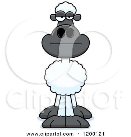 Cartoon of a Bored Sheep - Royalty Free Vector Clipart by Cory Thoman