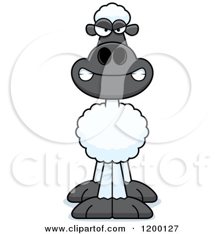 Cartoon of a Mad Sheep - Royalty Free Vector Clipart by Cory Thoman