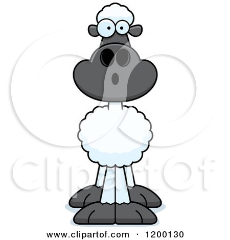 Cartoon of a Surprised Sheep - Royalty Free Vector Clipart by Cory Thoman