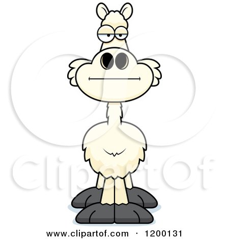 Cartoon of a Bored Llama - Royalty Free Vector Clipart by Cory Thoman