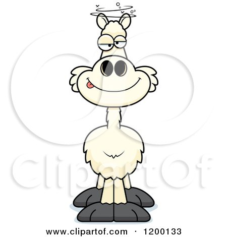 Cartoon of a Drunk Llama - Royalty Free Vector Clipart by Cory Thoman