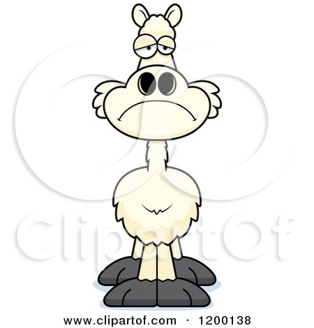 Cartoon of a Depressed Llama - Royalty Free Vector Clipart by Cory Thoman