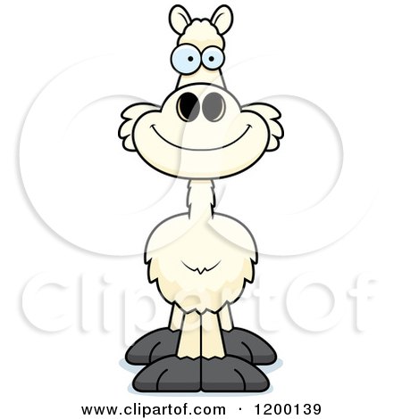 Cartoon of a Happy Llama - Royalty Free Vector Clipart by Cory Thoman