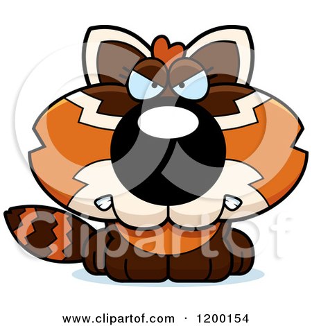 Cartoon of a Mad Red Panda Cub - Royalty Free Vector Clipart by Cory Thoman