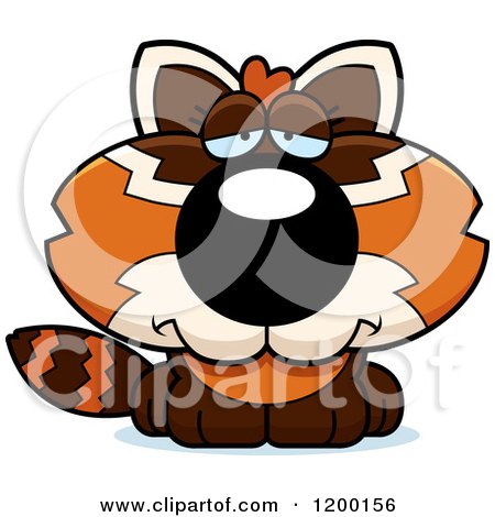 Cartoon of a Depressed Red Panda Cub - Royalty Free Vector Clipart by Cory Thoman