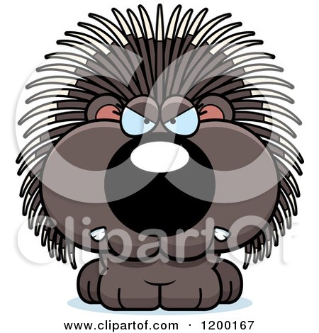 Cartoon of a Mad Porcupine Porcupet - Royalty Free Vector Clipart by Cory Thoman