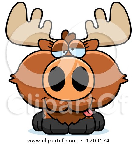 Cartoon of a Drunk Moose Calf - Royalty Free Vector Clipart by Cory Thoman