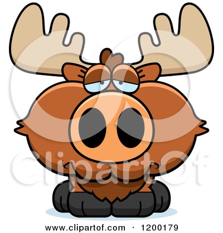 Cartoon of a Depressed Moose Calf - Royalty Free Vector Clipart by Cory Thoman