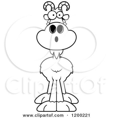 Cartoon of a Black and White Surprised Goat - Royalty Free Vector Clipart by Cory Thoman