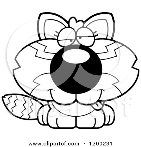 Cartoon of a Black and White Drunk Red Panda Cub - Royalty Free Vector Clipart by Cory Thoman