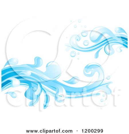 Cartoon of a Blue Water Splash 3 - Royalty Free Vector Clipart by BNP Design Studio
