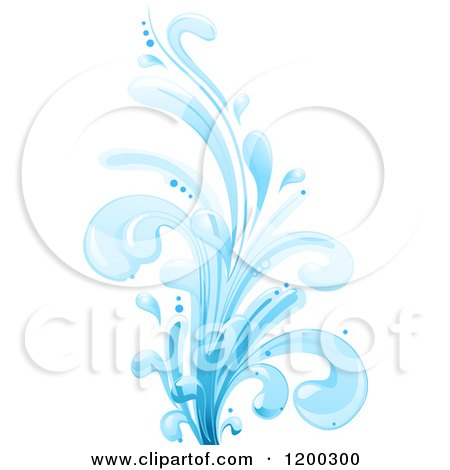 Cartoon of a Blue Water Splash 2 - Royalty Free Vector Clipart by BNP Design Studio