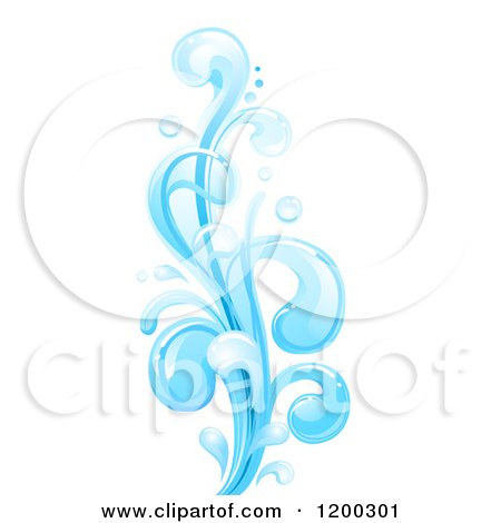 Cartoon of a Blue Water Splash - Royalty Free Vector Clipart by BNP Design Studio