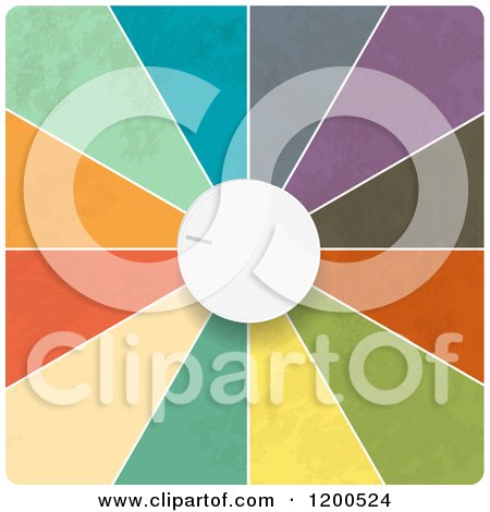 Clipart of a 3d White Dial and Colorful Segments - Royalty Free Vector Illustration by elaineitalia