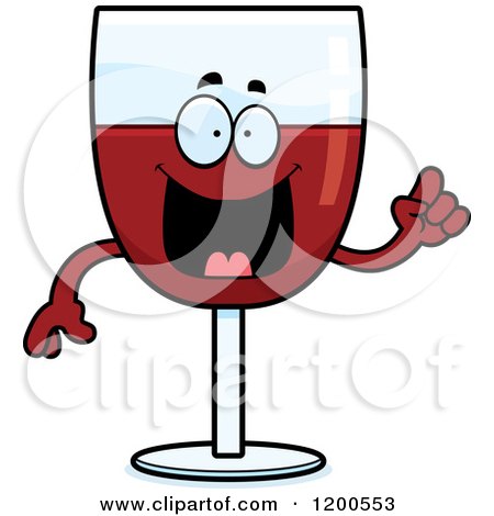 Cartoon of a Smart Red Wine Glass Character - Royalty Free Vector Clipart by Cory Thoman