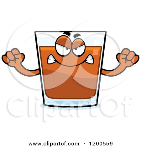 Cartoon of a Mad Shot Glass Mascot - Royalty Free Vector Clipart by Cory Thoman