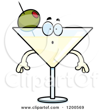 Cartoon of a Surprised Martini Mascot - Royalty Free Vector Clipart by Cory Thoman