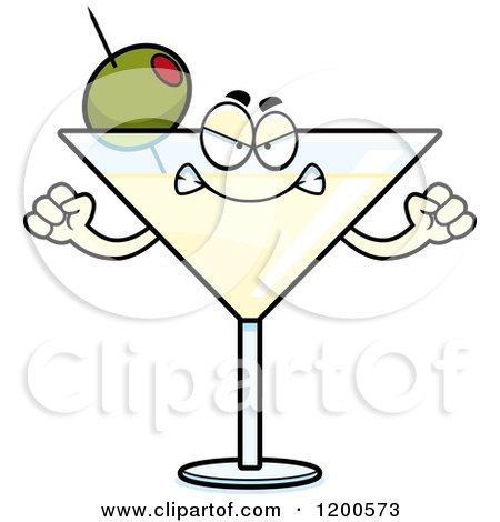 Cartoon of a Mad Martini Mascot - Royalty Free Vector Clipart by Cory Thoman