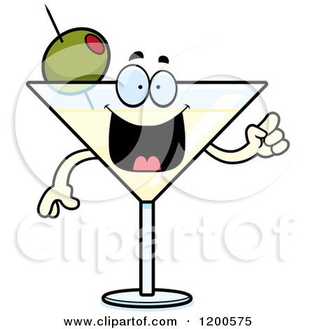 Cartoon of a Smart Martini Mascot - Royalty Free Vector Clipart by Cory Thoman