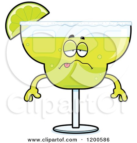 Cartoon of a Sick or Drunk Margarita Mascot 2 - Royalty Free Vector Clipart by Cory Thoman