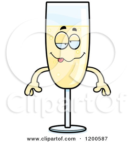 Cartoon of a Sick or Drunk Champagne Mascot - Royalty Free Vector Clipart by Cory Thoman