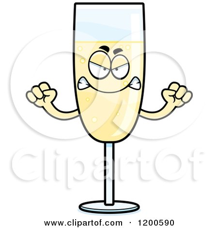 Cartoon of a Mad Champagne Mascot - Royalty Free Vector Clipart by Cory Thoman