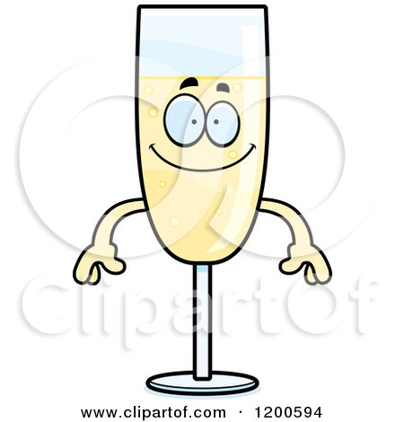 Cartoon of a Happy Champagne Mascot - Royalty Free Vector Clipart by Cory Thoman