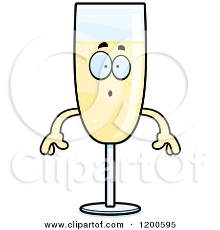 Cartoon of a Surprised Champagne Mascot - Royalty Free Vector Clipart by Cory Thoman