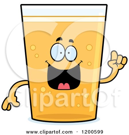 Cartoon of a Happy Beer Mascot with an Idea - Royalty Free Vector Clipart by Cory Thoman