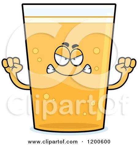 Cartoon of a Mad Beer Mascot - Royalty Free Vector Clipart by Cory Thoman