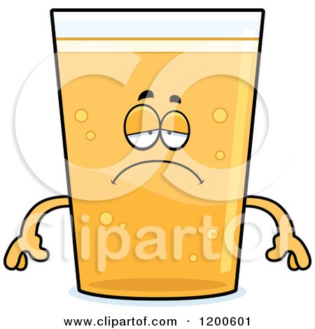 Cartoon of a Depressed Beer Mascot - Royalty Free Vector Clipart by Cory Thoman