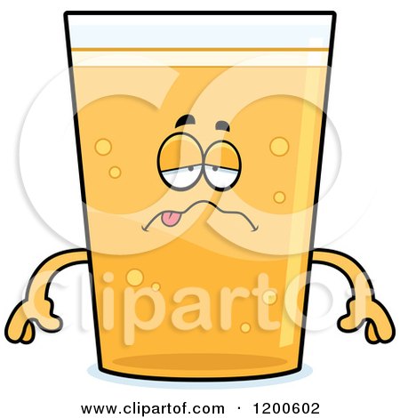 Cartoon of a Sick or Drunk Beer Mascot - Royalty Free Vector Clipart by Cory Thoman