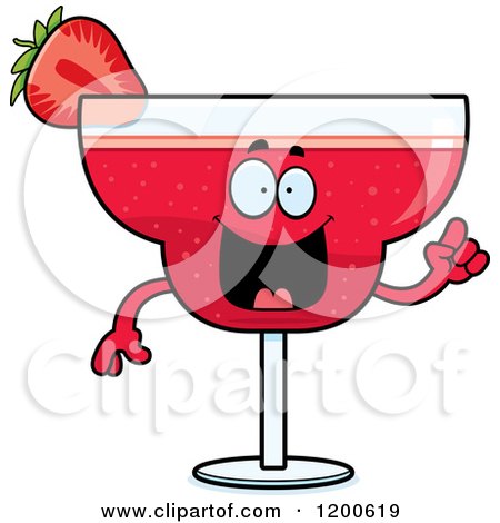 Cartoon of a Smart Strawberry Daiquiri Mascot - Royalty Free Vector Clipart by Cory Thoman