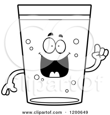 Cartoon of a Black and White Happy Beer Mascot with an Idea - Royalty Free Vector Clipart by Cory Thoman