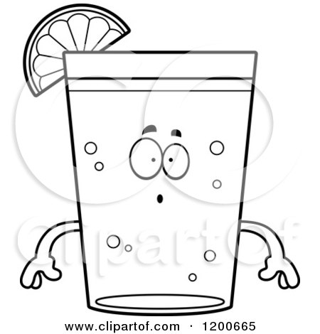 Cartoon of a Black and White Surprised Beer Mascot with a Lime Wedge - Royalty Free Vector Clipart by Cory Thoman