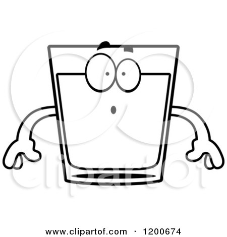 Cartoon of a Black and White Surprised Shot Glass Mascot - Royalty Free Vector Clipart by Cory Thoman
