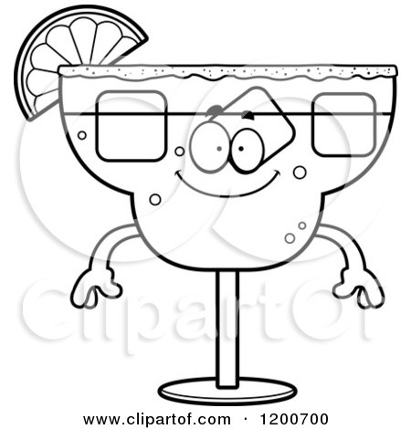 Cartoon of a Black and White Happy Margarita Mascot - Royalty Free Vector Clipart by Cory Thoman