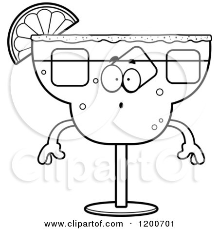 Cartoon of a Black and White Surprised Margarita Mascot - Royalty Free Vector Clipart by Cory Thoman