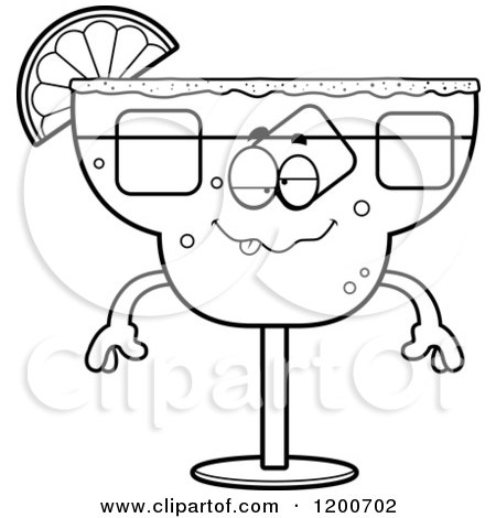Cartoon of a Black and White Sick or Drunk Margarita Mascot - Royalty Free Vector Clipart by Cory Thoman